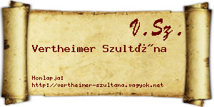 Vertheimer Szultána névjegykártya